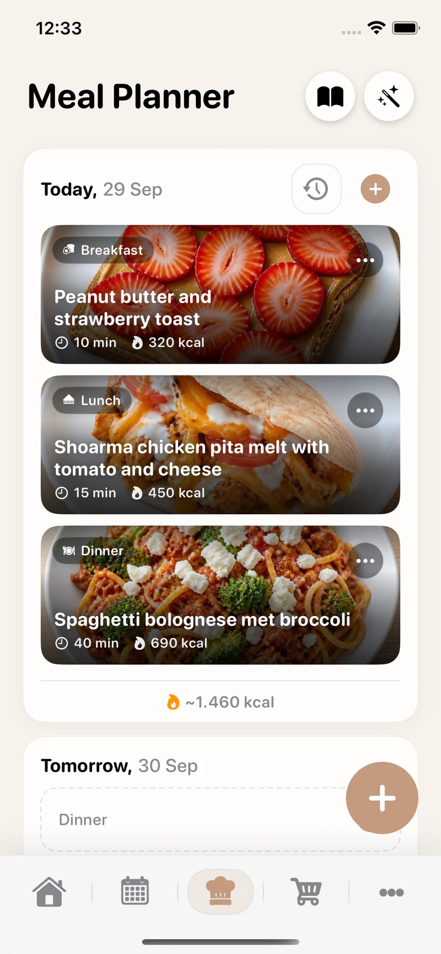 Meal Planner — A look inside the MomPlan app