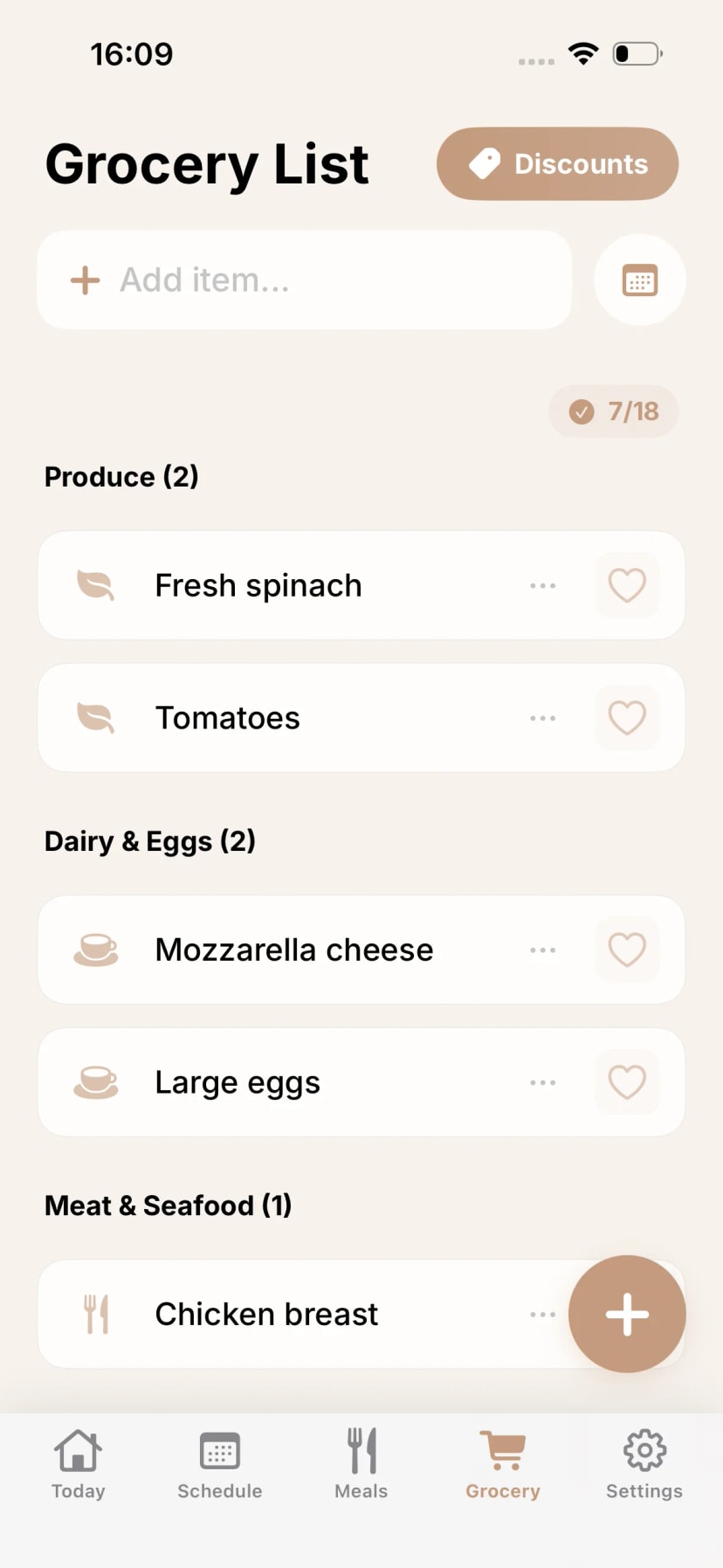Auto-sync grocery list