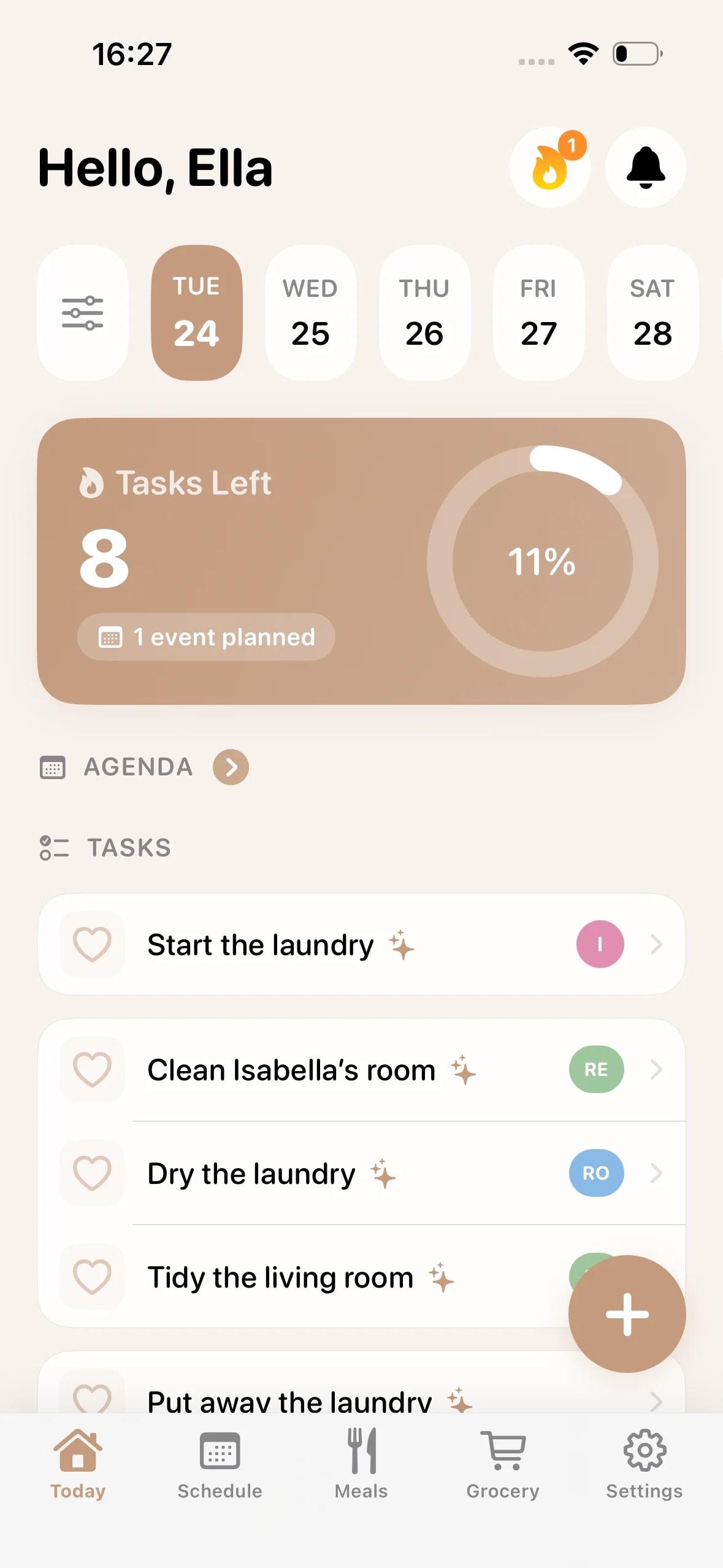 MomPlan App Interface